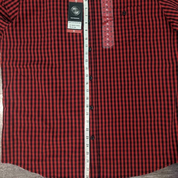 NWT Weatherproof Short Sleeve Men's Comfort Stretch XL Checked Shirt - Picture 5 of 7